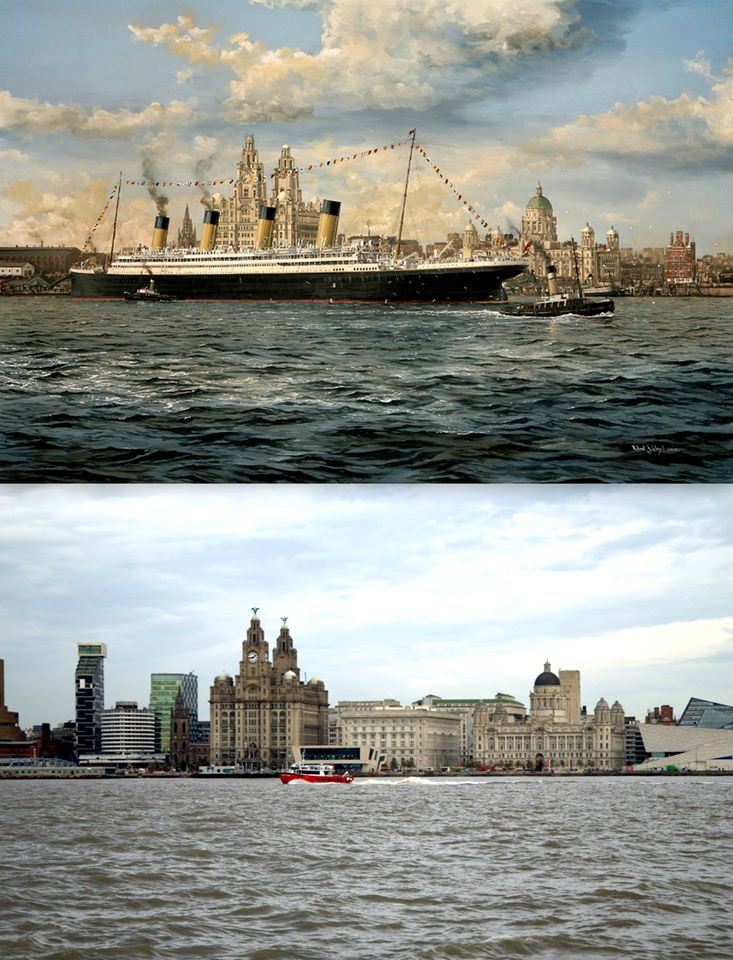 005 RMS Olympic, River Mersey, 1912 and 2014
